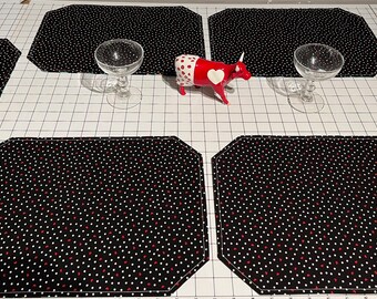 Reversible San Valentín/St. Manteles individuales del día de San Patricio (juego de 6)