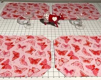 Manteles individuales reversibles para el día de San Valentín/San Patricio (juego de 6)