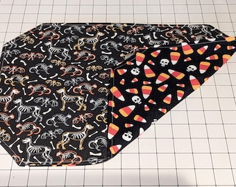 Manteles individuales reversibles con esqueletos para Halloween (juego de 6)