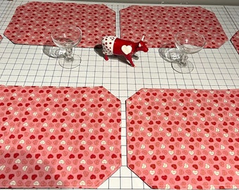 Reversible San Valentín/St. Manteles individuales del día de San Patricio (juego de 6)