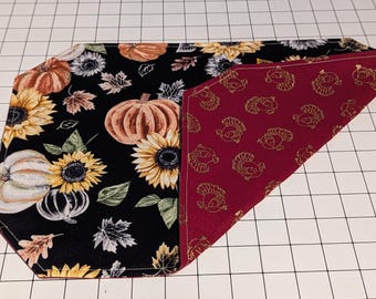 Reversible Sunflower Pumpkins and Gold Turkeys Placemats (Set of 6)