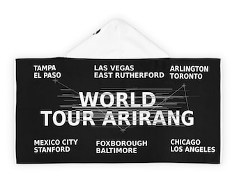 World Tour Arirang Youth Hooded Towel | Concert Cities Print BTS
