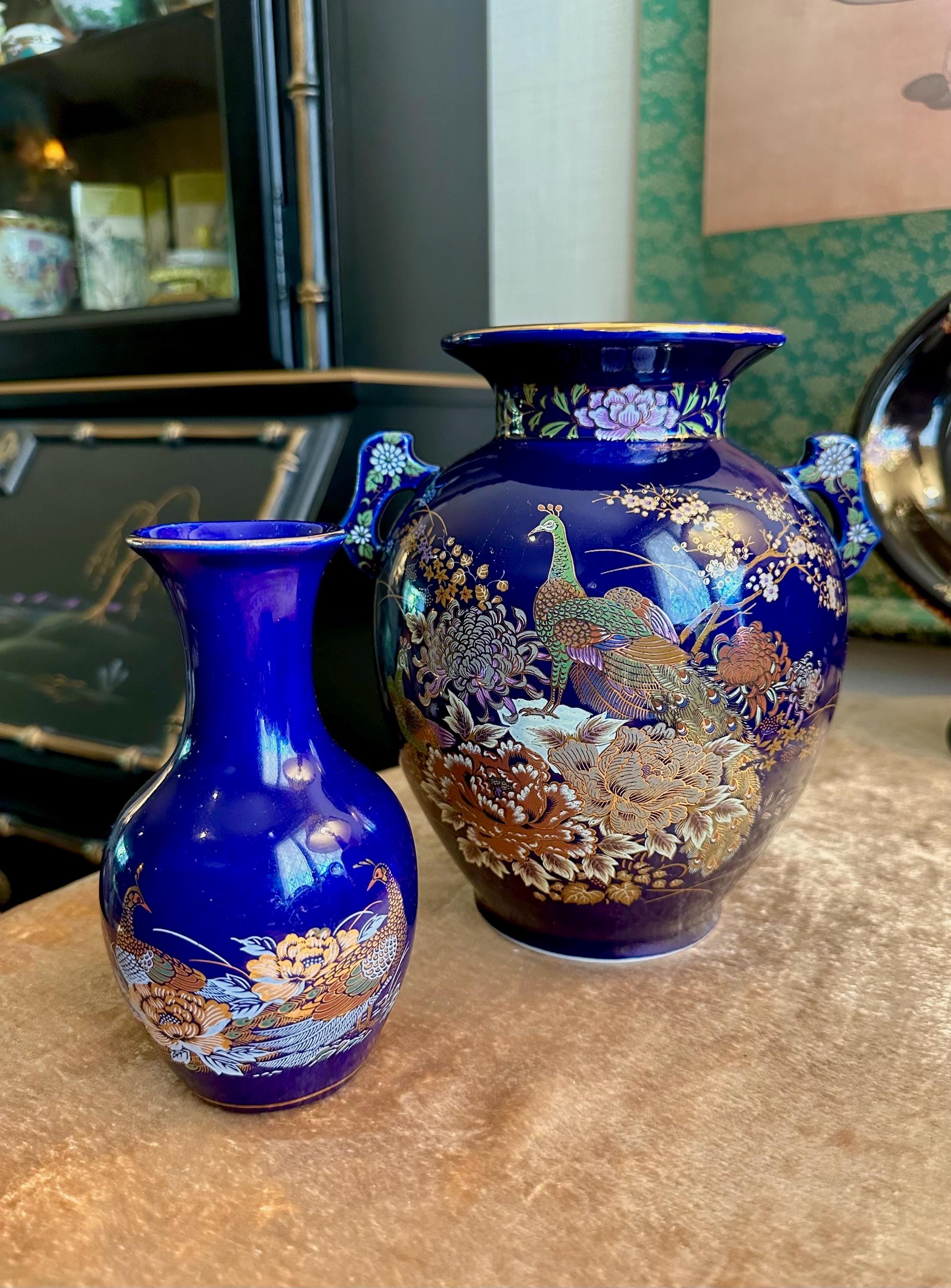 Japanese Blue Porcelain Vase - Etsy