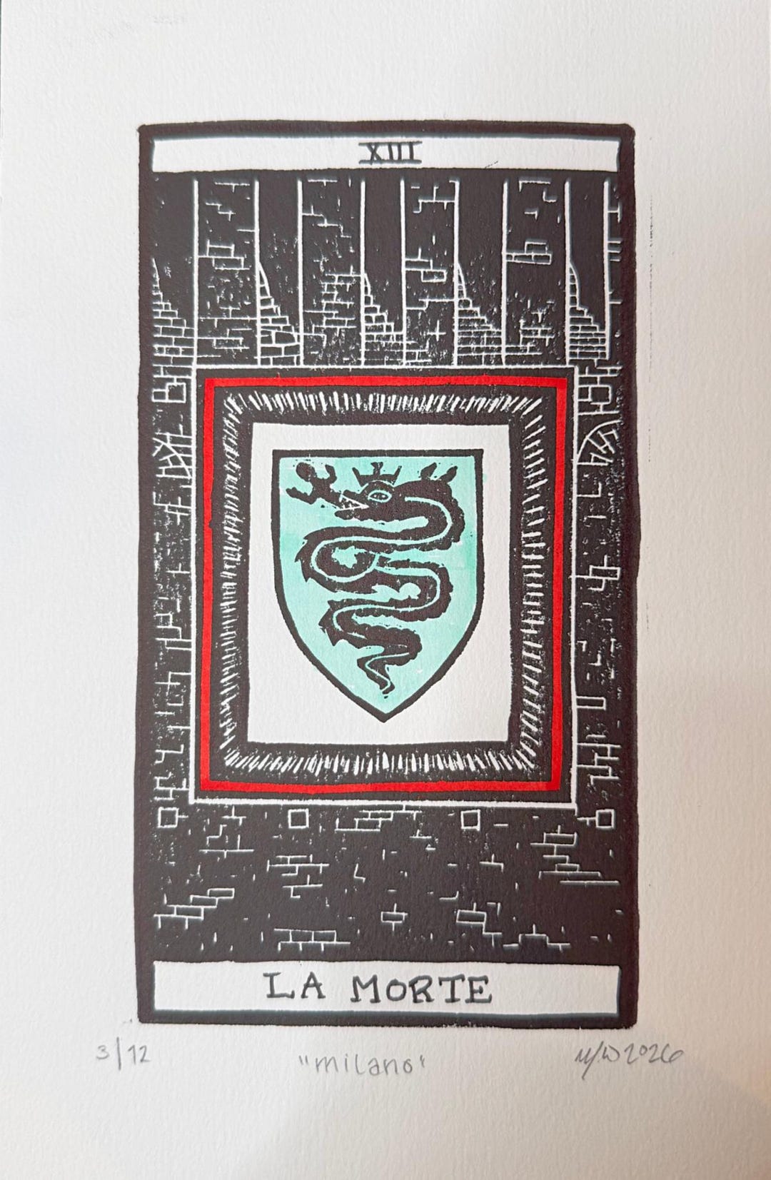 The Roman Tarot - Death, Linocut Print - Etsy UK