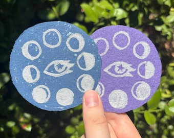 Moon Phase Mini Linocut Print