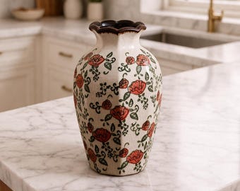 Jarrón de cerámica hecho a mano | Jarrón floral para el hogar