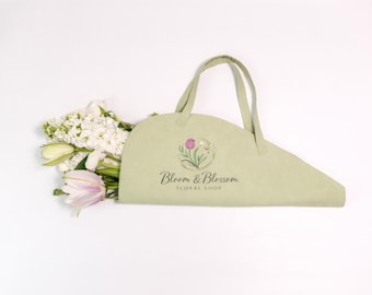 Personalized Flower Carrier – Bouquet Tote bag, Floral Gift Carrier - Hand Carry S