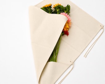 Large Waterproof Cotton Bouquet Wrap – Reusable Flower Holder with Drawstrings
