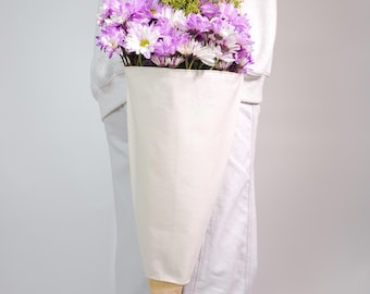 Canvas Flower Bag – Florist Bouquet Carrier, Adjustable Strap, Custom Logo Option - Florist Pro 01