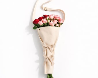 Personalized WaterProof Bouquet Bag | Cotton Florist Gifting Carrier, Customizable Size