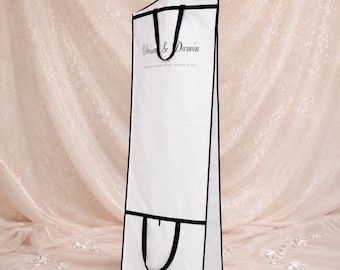 Custom White Wedding Dress Garment Bag | Bridal Gown Dust Cover, Personalized Storage