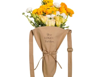 Florist Pro 02 – Secure Canvas Flower Bag,  Crossbody Bouquet Holder, Tie Closure, Florist Tool