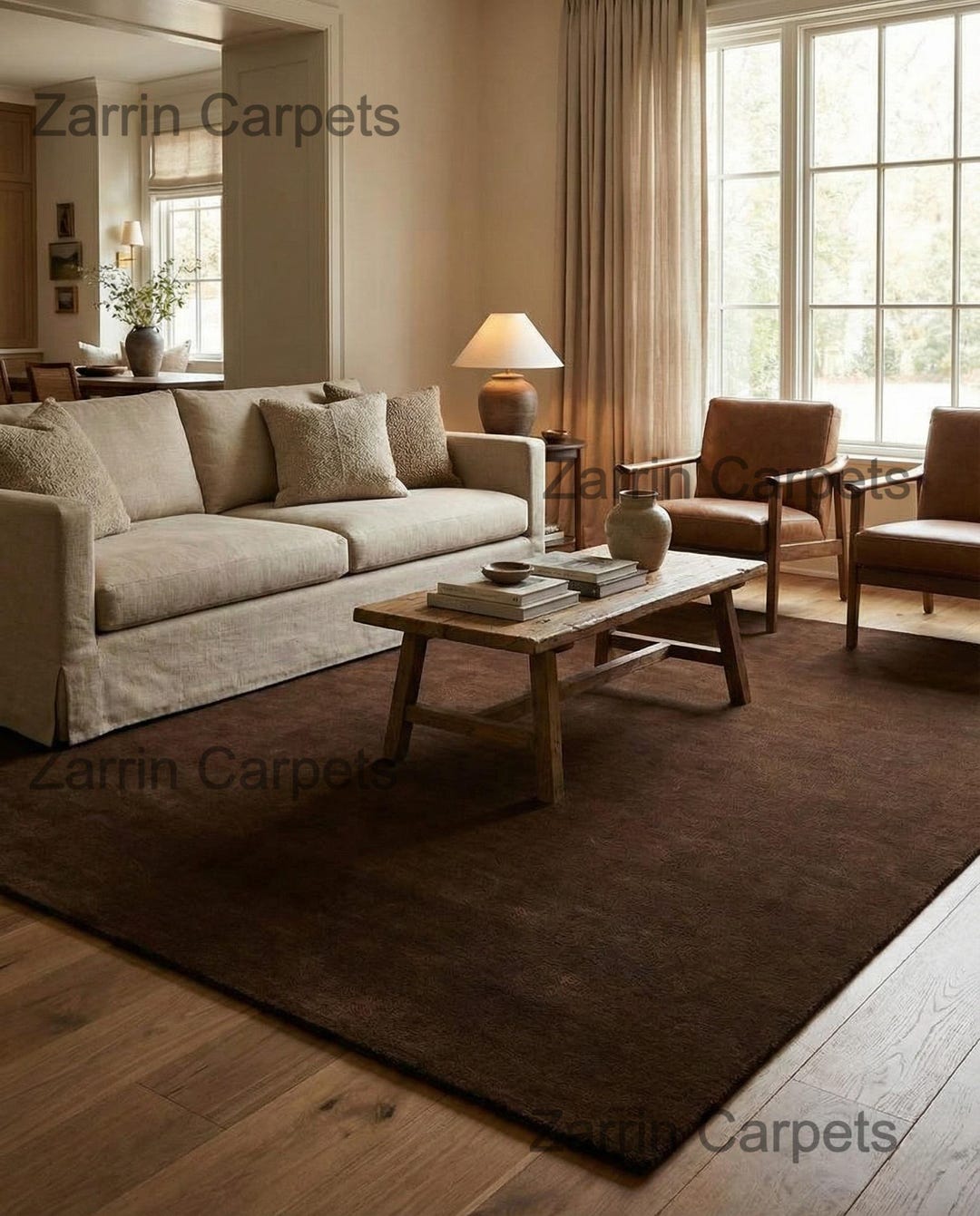 Hand-tufted Dark Brown Wool Area Rug – Modern, Plush, Non-shedding Home ...