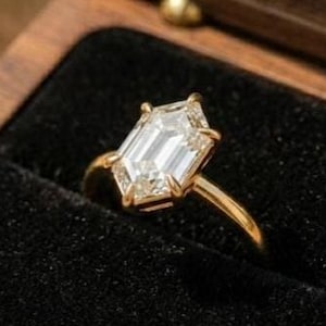 3CT Dutch Marquise Moissanite Engagement Ring, Solitaire Moissanite Anniversary Ring, Dutch Marquise Ring, Stackable Promise Ring For Her