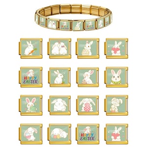 Paashaas Italiaanse bedelarmband sieradenset lente ambachtelijke sieraden maken cadeau
