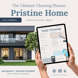 Planificador de limpieza del hogar Goodnotes apto para personas con TDAH (sin fecha) 2026, sistema de gestión del hogar sin estrés en PDF, lista de verificación con hipervínculos para la organización