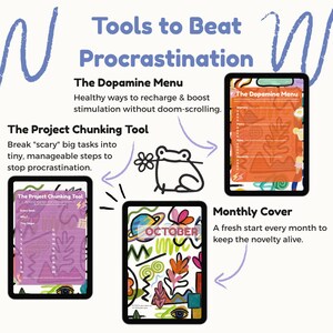 ADHD Dopamine Digital Planner, Undated Productivity Goodnotes Tracker, Neurodivergent Brain Dump Checklist, Daily Executive Function Tool