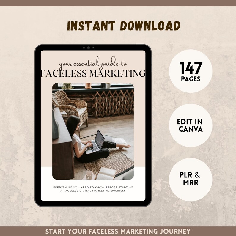 Faceless Digital Marketing Guide | Canva Templates With MRR & PLR ...