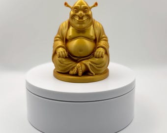 Meditating Ogre Statue – 3D Printed Fantasy Figure, Zen Desk Ornament