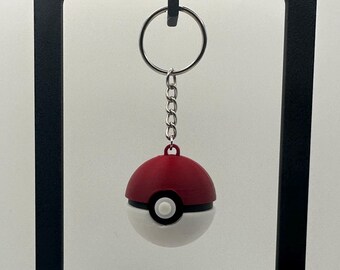 Red and White Ball Keychain | Gamer Gift | Anime-Inspired Accessory | Collectible Keychain for Fans