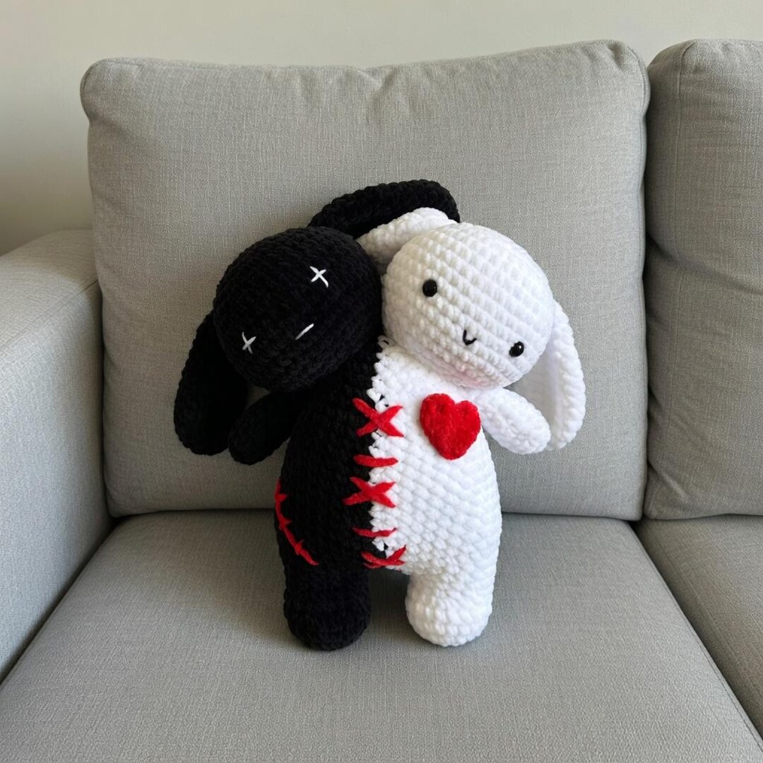 Two Headed Bunny Crochet Pattern PDF, Unique Amigurumi Rabbit - Etsy