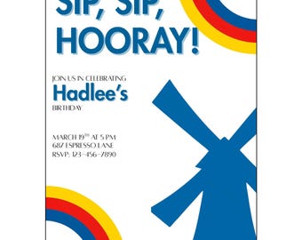 Dutch Bro's Coffee Birthday Invitation Template (Instant Download). Edit in Canva for FREE.