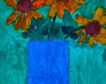 Giclee 8x10 Print 'Vase With Flowers'