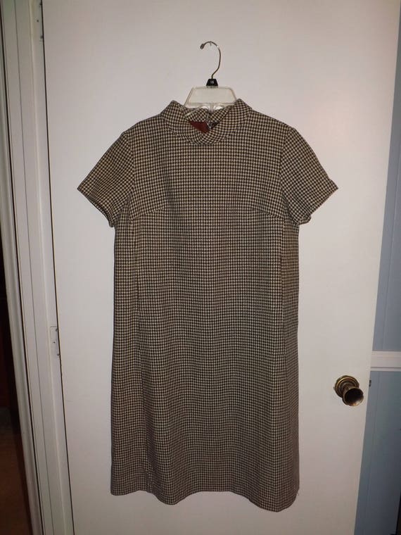 Ladies Houndstooth Howard Wolf 1960s Dress