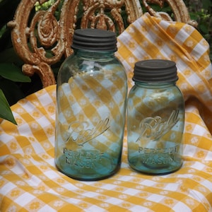 Vintage Blue Ball Jars Set of 2