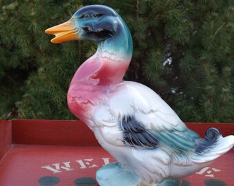 Glass Mallard Duck Figurine