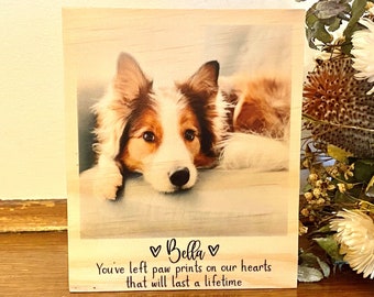Personalized Dog Memorial Photo Plaque, Pet Loss Remembrance Gift