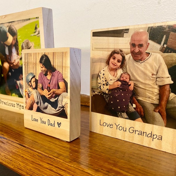 Custom Photo Block for Dad, Fathers Day Present, Photo Gift with Custom Message, Personalized Gift, Gift for Grandpa, Photo Plaque for Dad
