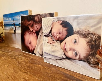 Holz Fotoblock, personalisierte Fotogeschenk, Fotoblock, Foto auf Holz, Geschenk für Papa, personalisiertes Fotogeschenk, Geschenk für Mama, individuelles Foto