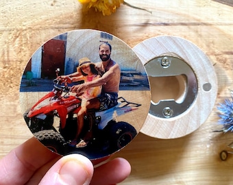 Personalized Photo Bottle Opener, Magnetic Beer Opener, Custom Gift