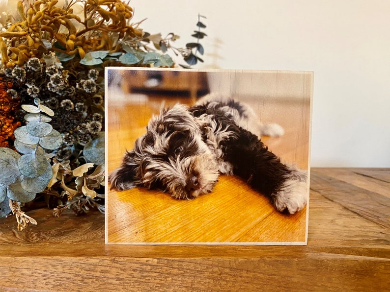 Custom Photo Gift on Wood , Framed Photo Gift, Photo, Holiday Keepsake, Personalized Photo Gifts, Fathers Day, Wood Photo Block with Border image 3