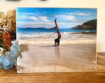Foto personalizzata su blocco di legno / Stampa fotografica personalizzata su legno / Regalo ricordo rustico / Blocco fotografico / Decorazione da parete / Opzione magnete da frigorifero