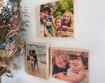 Targa personalizzata con foto di famiglia, stampa su legno di pino rustico