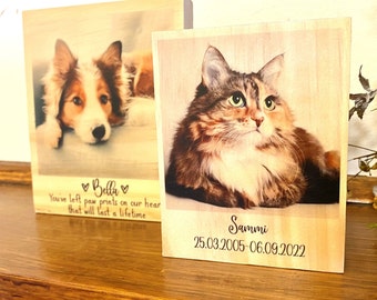 Personalized Pet Memorial Photo Plaque, Remembrance Gift