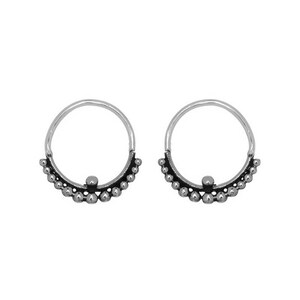 Sterling Silver Mini Hoop Earrings – Tribal Boho Sleepers