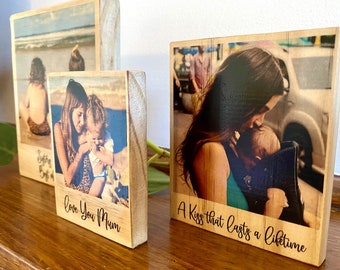 Wooden Photo Block with Custom Message, Personalised Photo Gift, Photo Block, Grandparents Personalised Photo Gift, Gift for Mum