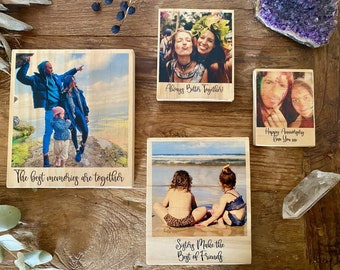 Personalised Photo Wood Block, Custom Photo Gift, Wooden Photo Print, Family Keepsake, Anniversary Gift for Him Her, Photo on Wood