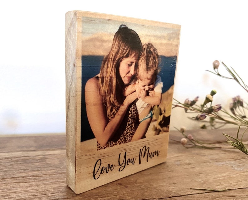 Wooden Photo Block with Custom Message, Personalised Photo Gift, Photo Block, Grandparents Personalised Photo Gift, Gift for Mum image 4