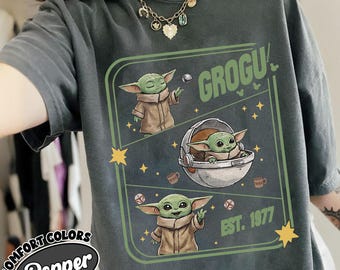 Retro comfortkleuren Star Wars Yoda-babyshirt, May the 4th Be With You Tee, Disney Disneyland Trip Group-shirt, Star Wars fan-T-shirt