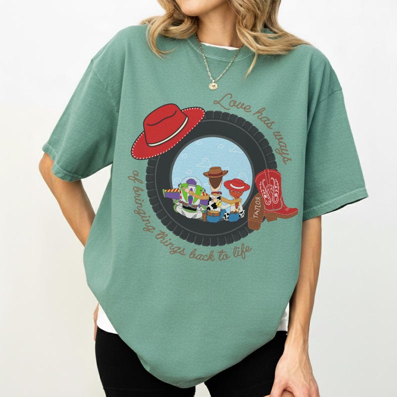 Maglietta Vintage Comfort Colors "Lo sapevo, ti conoscevo", maglietta dell'amicizia di Toy Story 5, maglietta di Woody e Buzz Lightyear, maglietta coordinata per la famiglia di Disneyland immagine 8