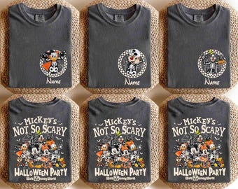 Retro Disney Mickey's Not So Scary Halloween Party 2026-tröja, personlig Disney Halloween-tröja med skelettmotiv, Halloween Disney-familjetröjor 2026