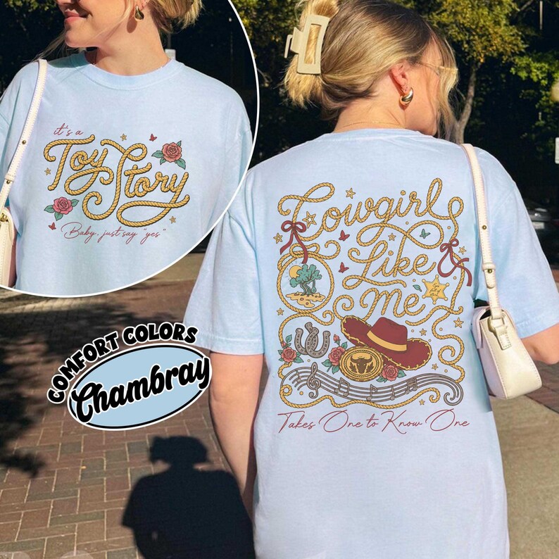 Camiseta retro de Jessie de Toy Story, colores cómodos a doble cara, camiseta estilo vaquera, camiseta vintage con estampado western, regalo para fans de Disney con estampado frontal y trasero. imagen 3