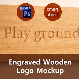 Mockup di insegna in legno rustico, mockup di logo in legno inciso, display per l'insegna del negozio.