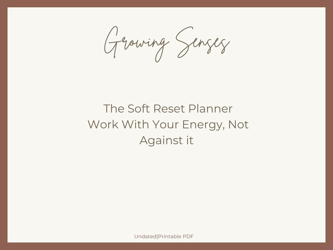Soft Reset Planner Printable PDF | Weekly Energy Based | Sunday Reset ...
