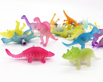 Small Dinosaur Cabinet Knob Set - 10 Dinosaurs - Glow In The Dark