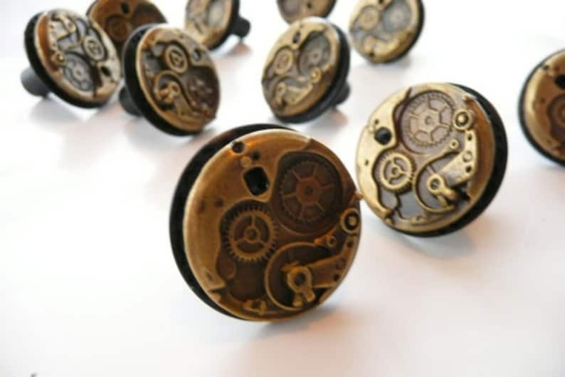 Steampunk Watch Movement Cabinet Knobs Many Color Options ...